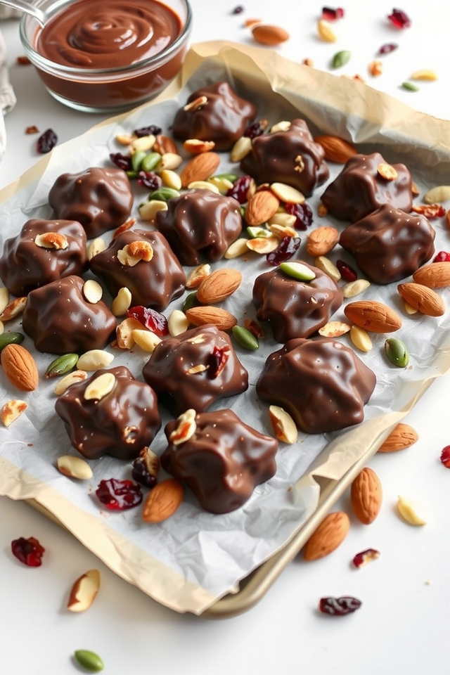 chocolate coated trail mix clusters