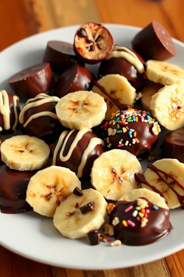 chocolate covered banana bites