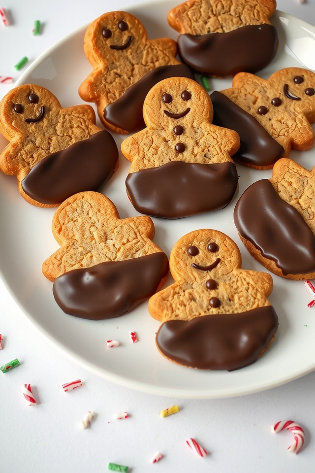 chocolate dipped gingerbread cookies