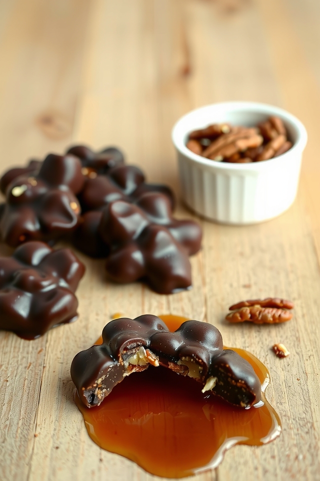 chocolate pecan maple clusters