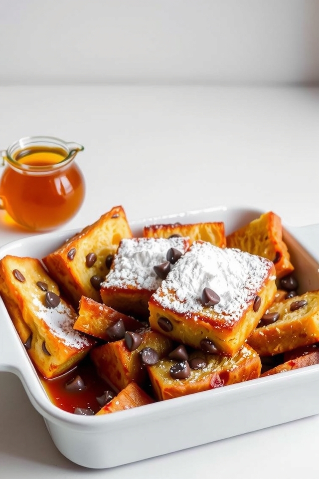 chocolatey custard breakfast bake