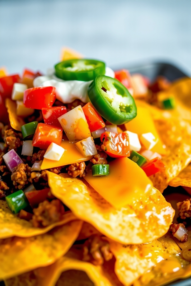 chorizo topped cheesy nachos