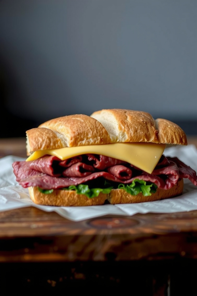 classic pastrami rye sandwich