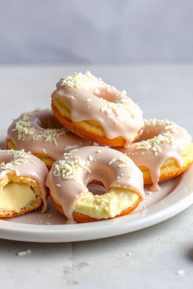 coconut filled fluffy donuts