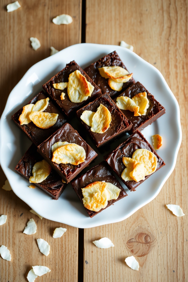 coconut topped chocolate brownies