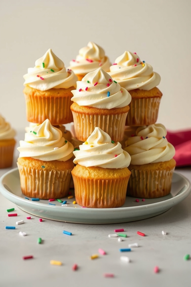 colorful sprinkles fluffy frosting