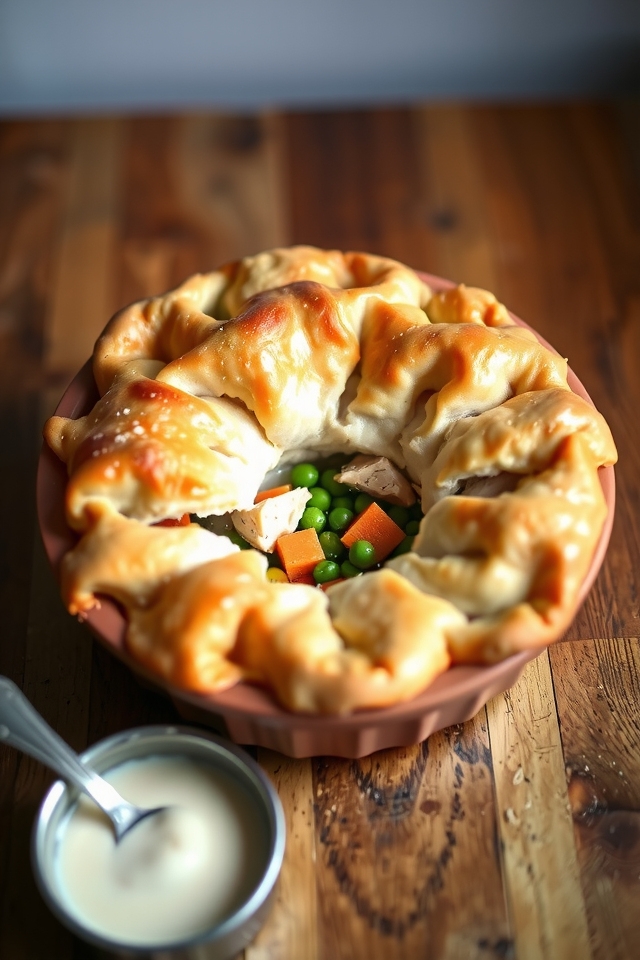comforting creamy chicken pie