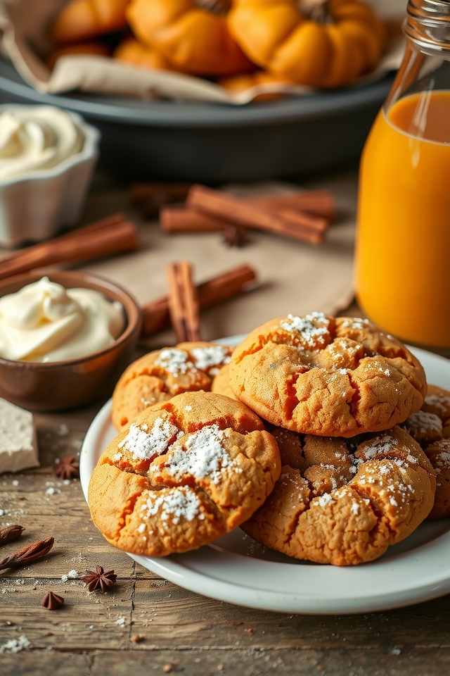 cozy fall pumpkin cookies