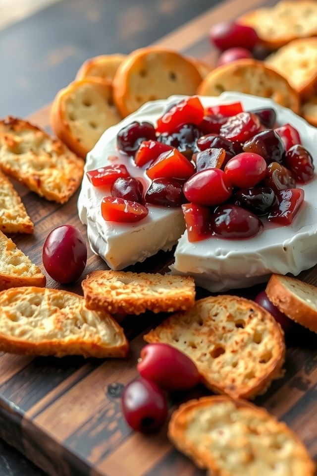 cranberry topped baked brie