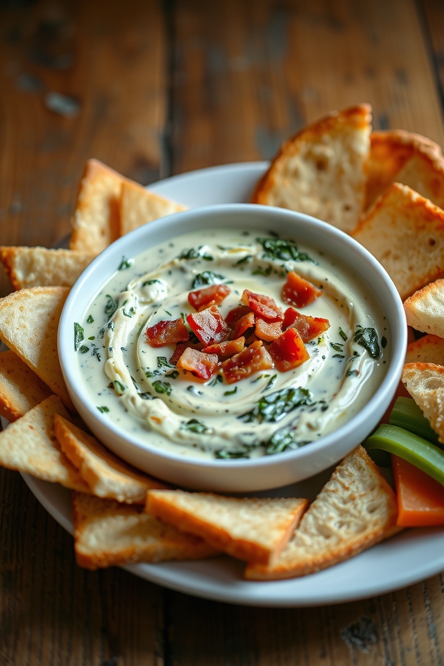 creamy bacon spinach dip