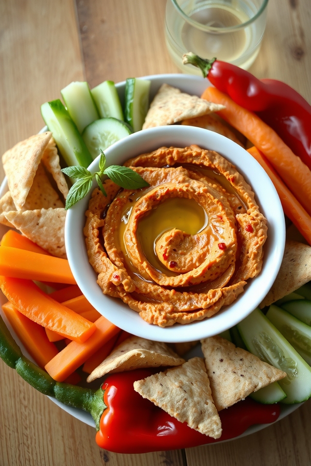 creamy roasted pepper hummus
