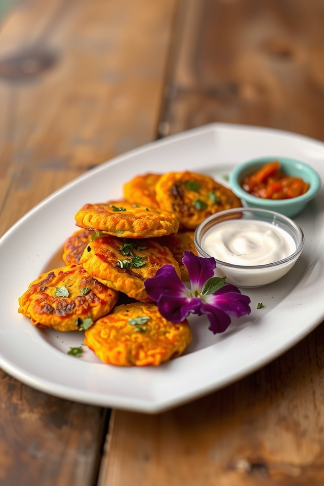 crispy carrot ginger fritters