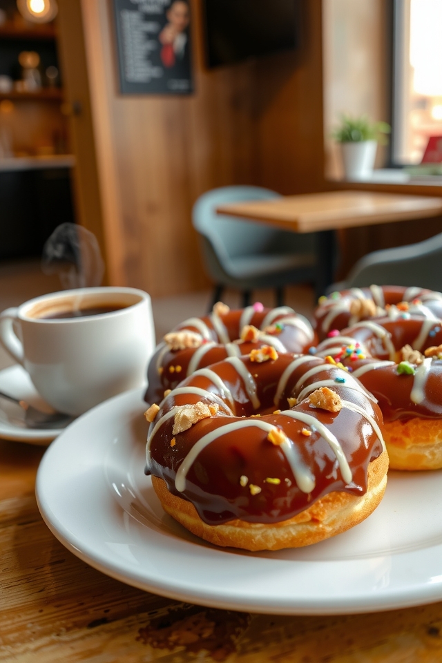 decadent chocolate frosted donuts