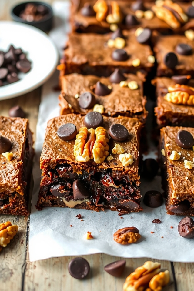 decadent nutty chocolate brownies