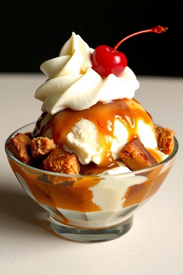 delicious caramel apple sundae