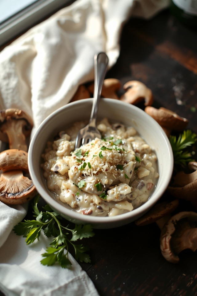 elegant mushroom risotto dish