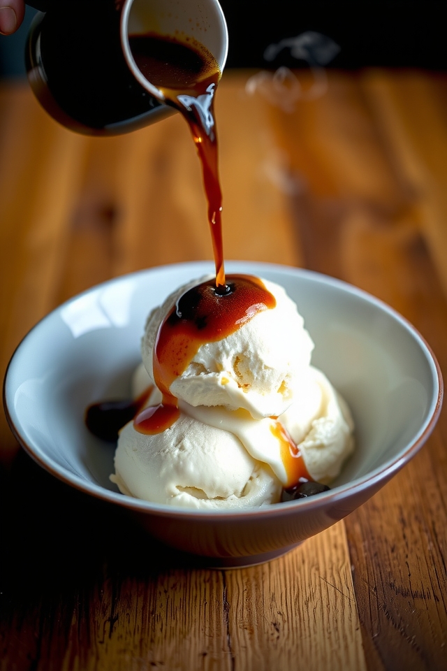 espresso over ice cream