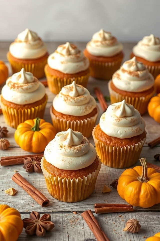 fall inspired pumpkin spice cupcakes