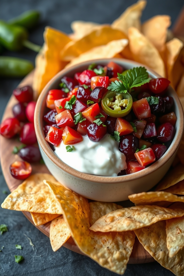 festive cranberry cream cheese dip