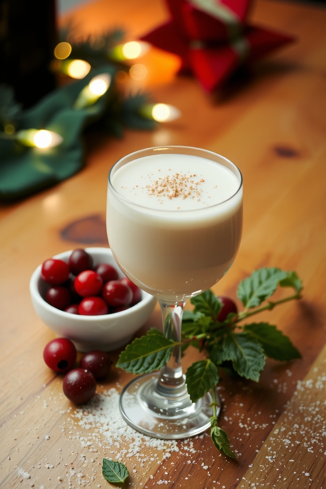 festive eggnog cranberry punch