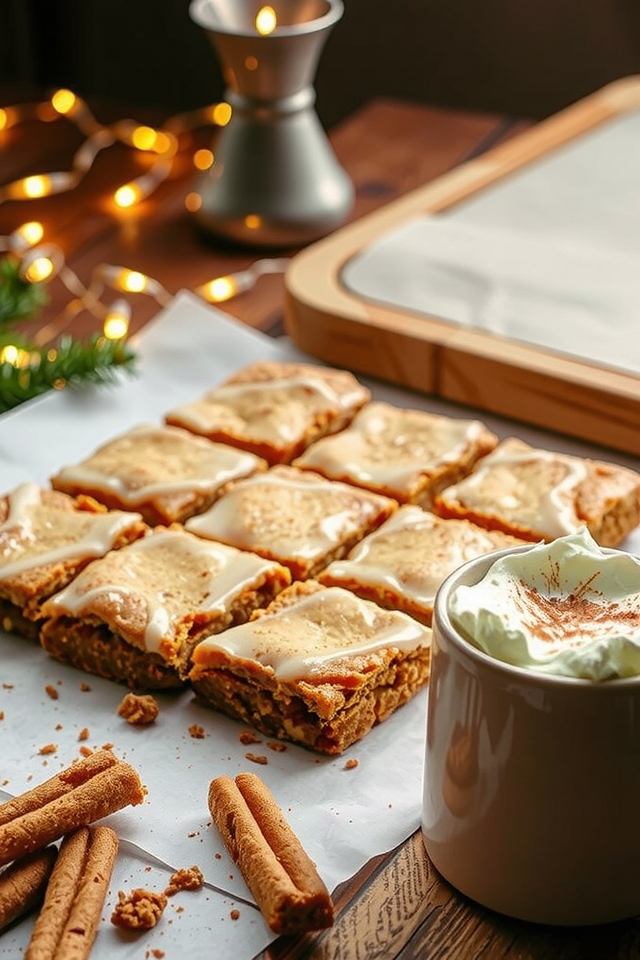 festive gingerbread cookie bars