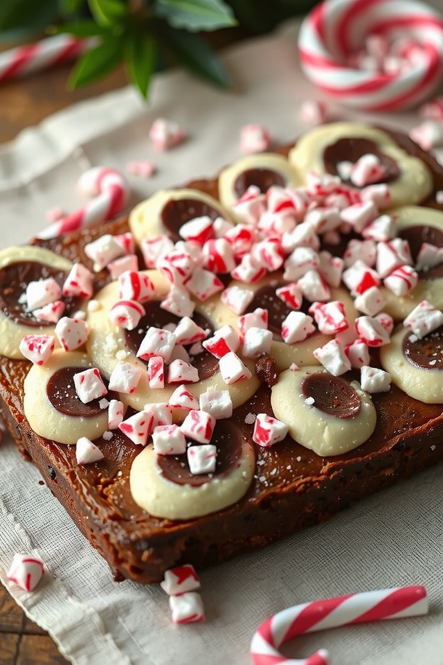 festive minty cheesecake brownies