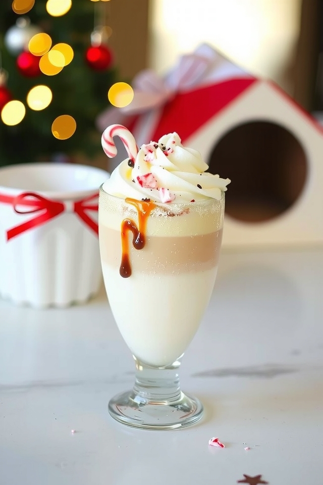 festive peppermint candy milkshake