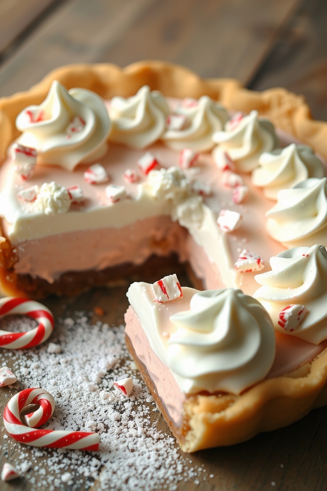 festive peppermint cream pie