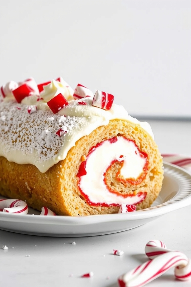 festive peppermint dessert roll