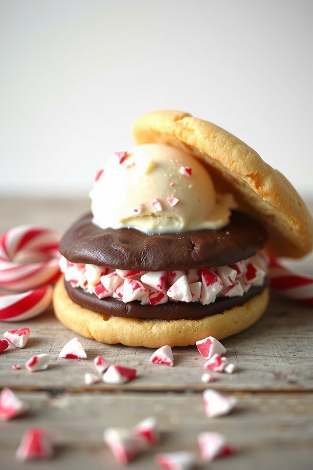 festive peppermint ice cream sandwiches