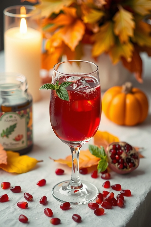 festive pomegranate sparkling drink