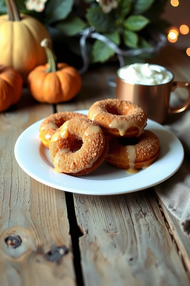 festive pumpkin pie donuts