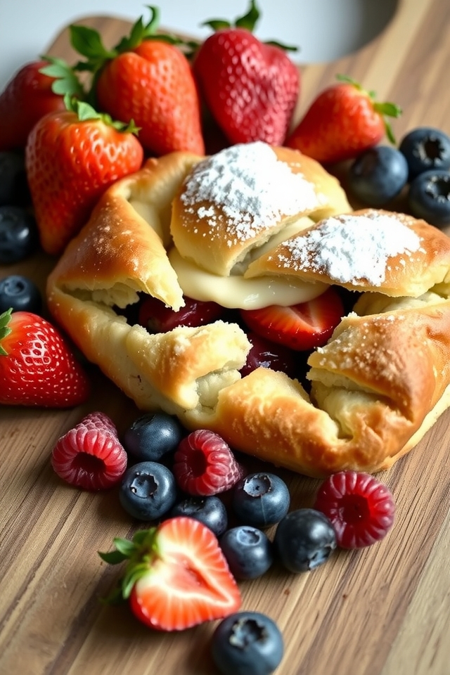 flaky pastry with berries