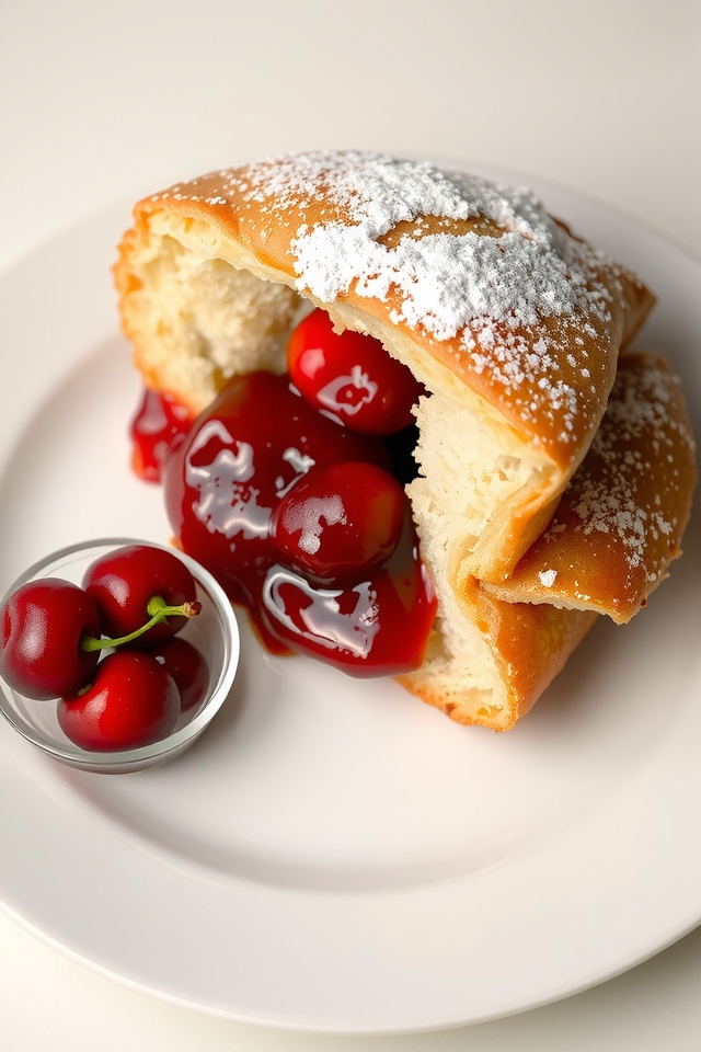 flaky pastry with cherries