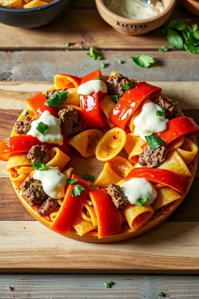 flavorful sausage and peppers