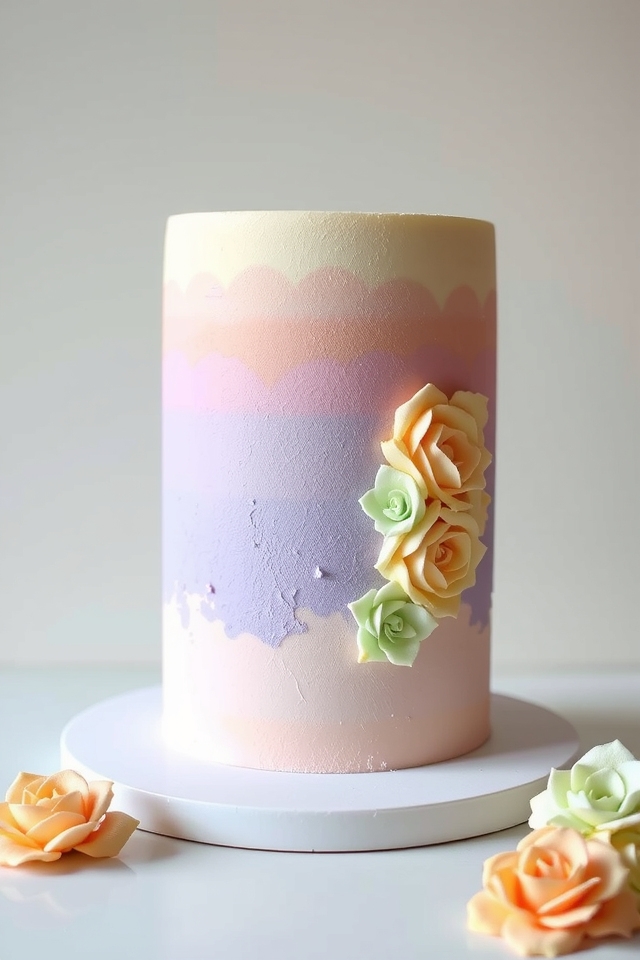 floral gradient buttercream cake