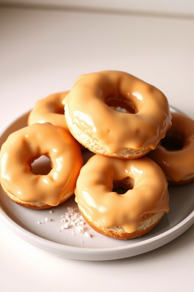fluffy sweet glazed donuts
