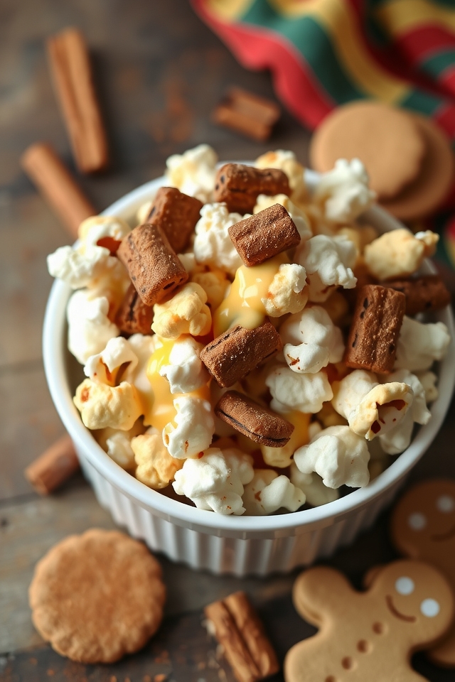 gingerbread flavored popcorn treat