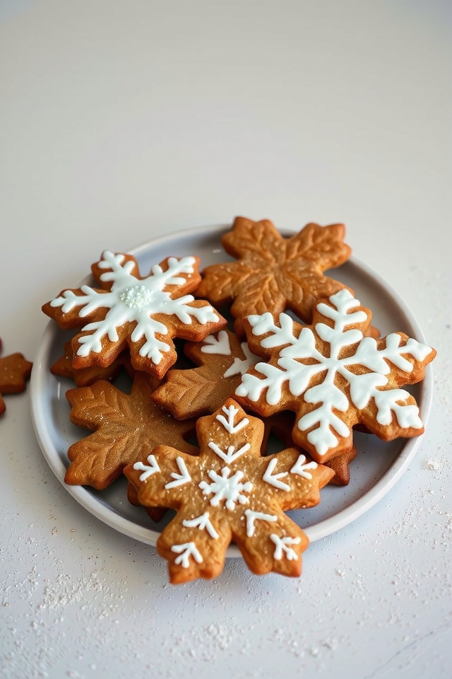 gingerbread snowflake holiday treats