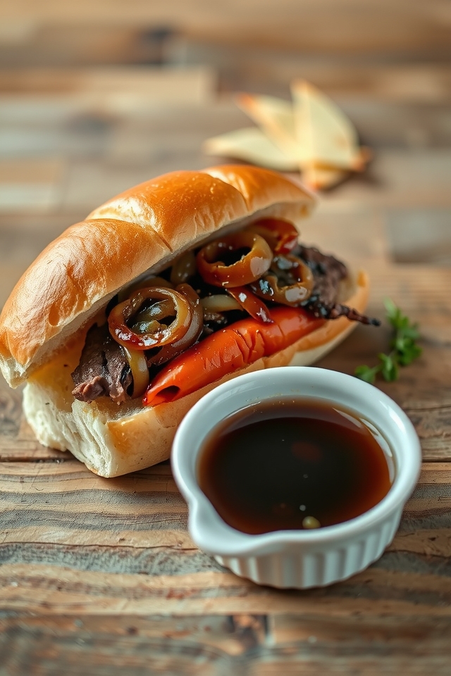 gourmet french dip sandwich