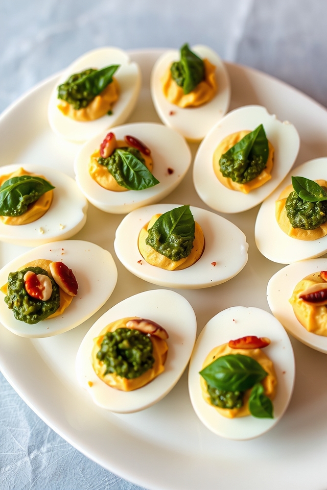 gourmet pesto goat cheese eggs