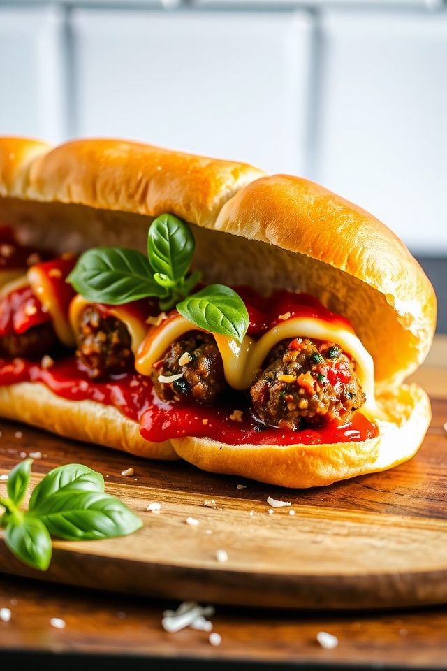 hearty meatball sub sandwich