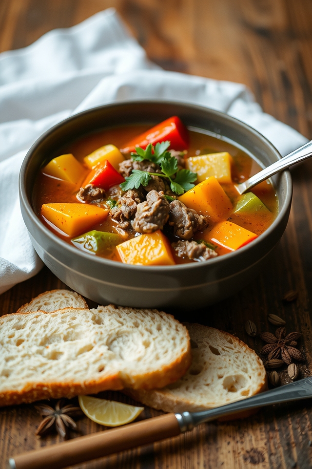 hearty spicy beef soup