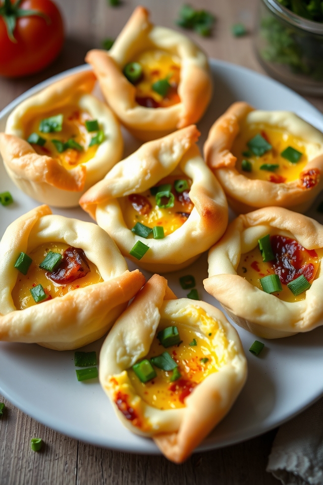 herb filled mini quiches