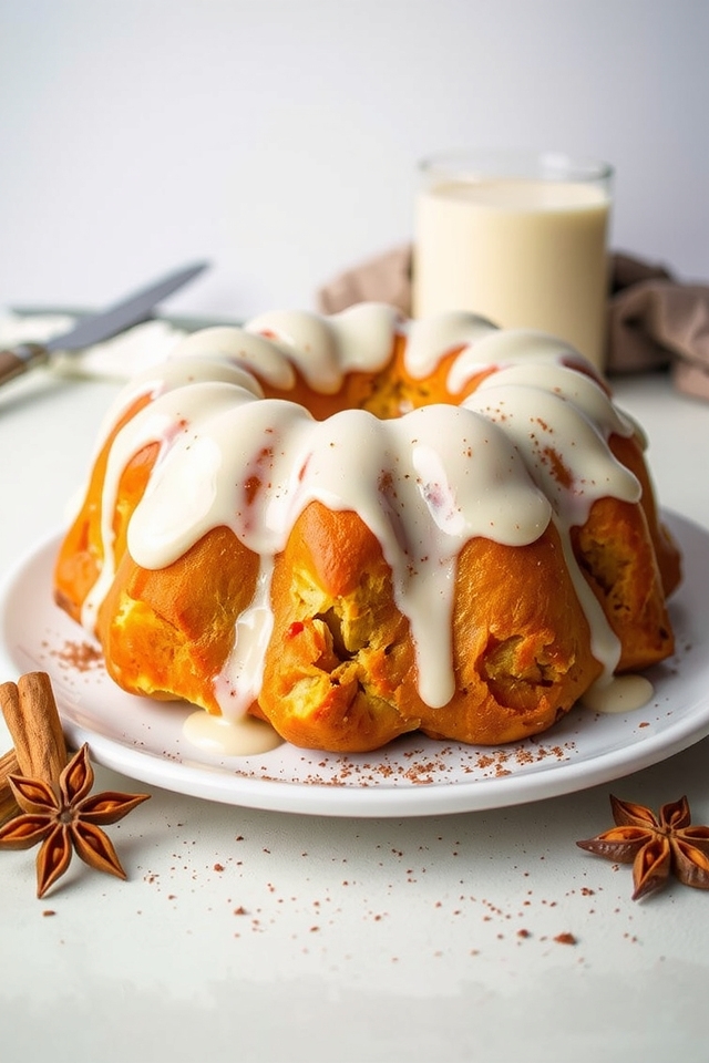 holiday eggnog pull apart bread