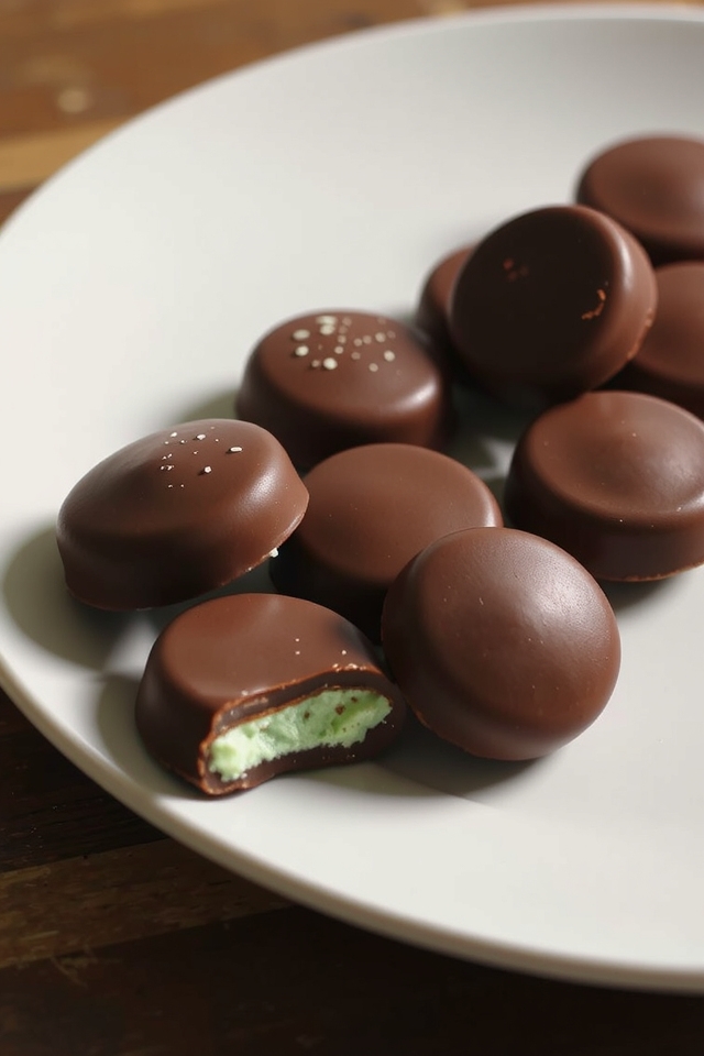homemade creamy mint chocolates