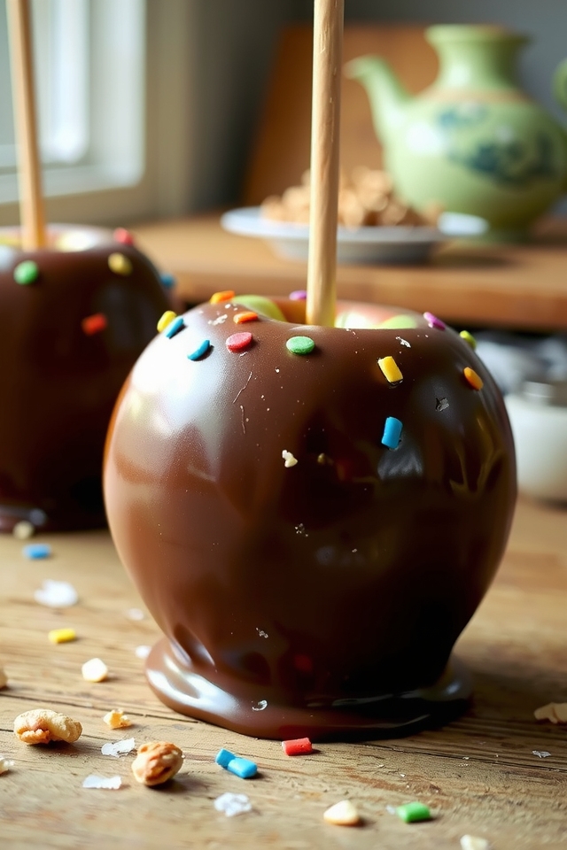 indulgent chocolate caramel apples