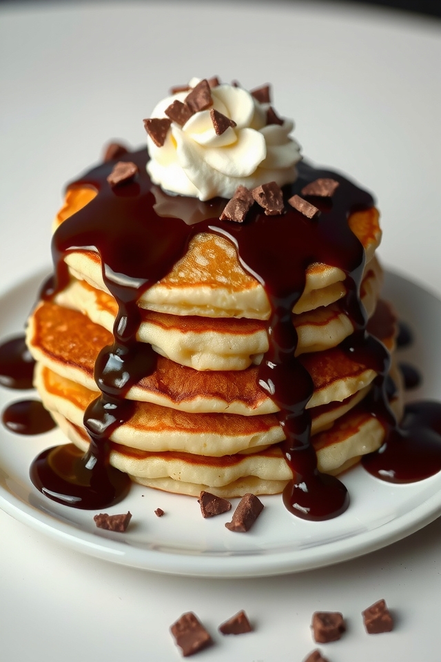 indulgent chocolate infused pancakes