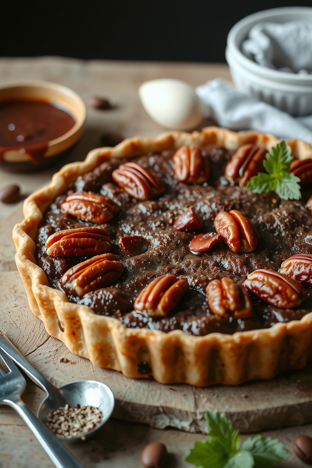 indulgent chocolate pecan pie