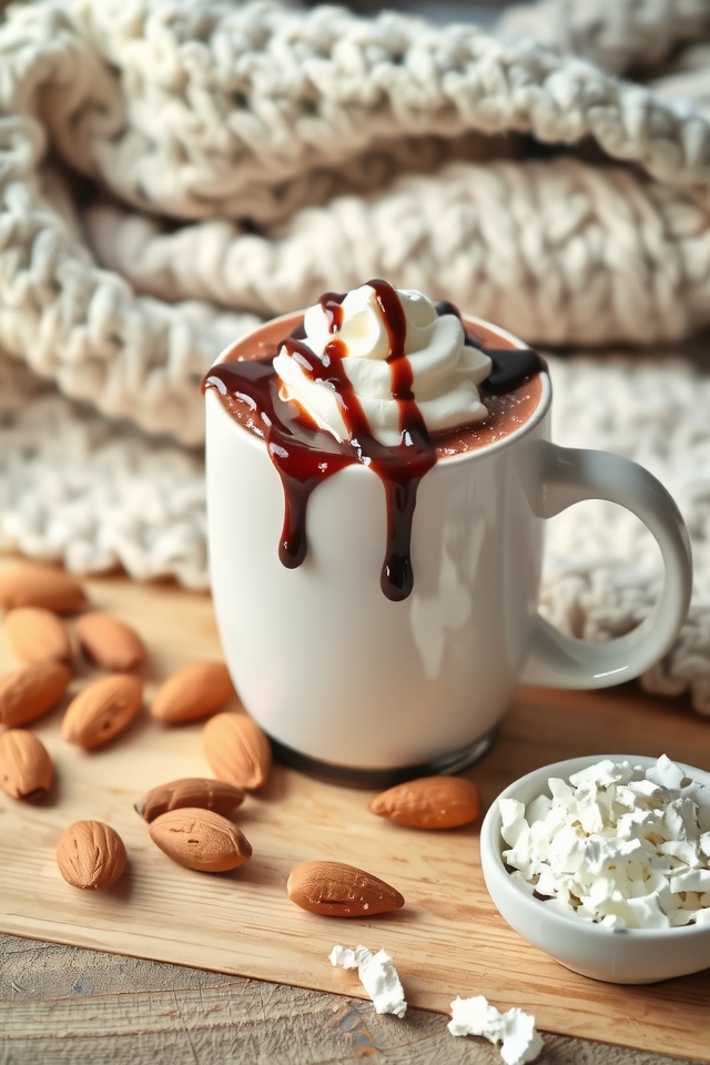 indulgent cocoa with almonds